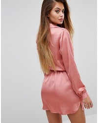 Vestito chemisier rosa di PrettyLittleThing