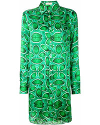 Vestito chemisier stampato verde di Wunderkind