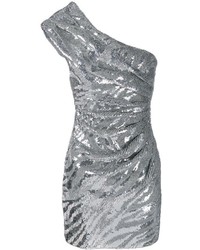 Vestito con paillettes decorato argento di Saint Laurent