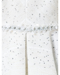 Vestito con paillettes decorato bianco di Talbot Runhof