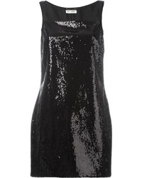 Vestito con paillettes decorato nero di Saint Laurent