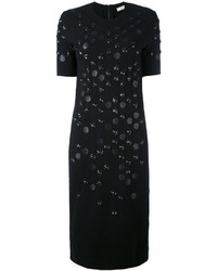 Vestito di lana decorato nero di Nina Ricci