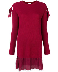 Vestito di lana lavorato a maglia rosso di RED Valentino
