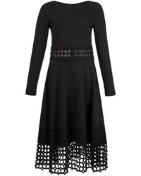 Vestito di lana ricamato nero di Lela Rose
