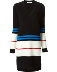 Vestito di maglia a righe orizzontali nero e bianco di Givenchy