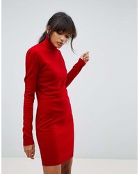 Vestito di maglia rosso di Boohoo