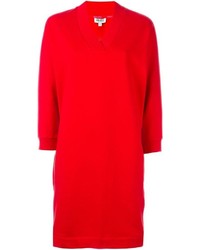 Vestito di maglia stampato rosso di Kenzo
