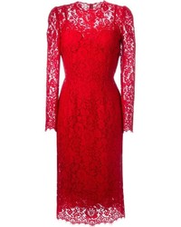 Vestito di pizzo rosso di Dolce & Gabbana