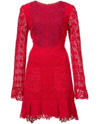 Vestito di pizzo rosso di Monique Lhuillier