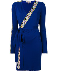 Vestito di seta a righe orizzontali blu scuro di Emilio Pucci