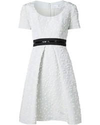 Vestito di seta decorato bianco di Carolina Herrera