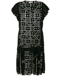 Vestito di seta decorato nero di Chloé