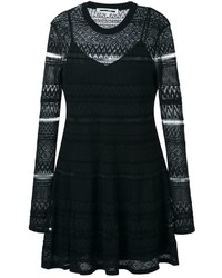 Vestito di seta geometrico nero di McQ by Alexander McQueen