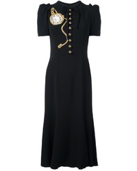 Vestito di seta ricamato nero di Dolce & Gabbana