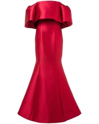 Vestito di seta rosso di Monique Lhuillier