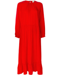 Vestito di seta rosso di Semi-Couture