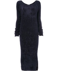 Vestito di velluto blu scuro di Helmut Lang