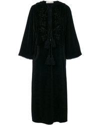 Vestito di velluto ricamato nero di Veronique Branquinho
