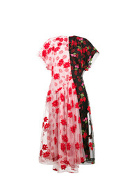 Vestito longuette a fiori rosso di Simone Rocha
