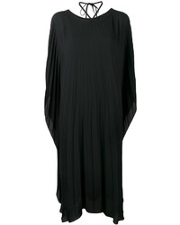 Vestito longuette a pieghe nero di Balenciaga