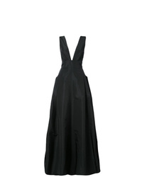 Vestito longuette a pieghe nero di Carolina Herrera