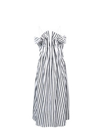 Vestito longuette a righe verticali bianco e nero di Adam Lippes