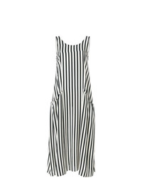 Vestito longuette a righe verticali bianco e nero di Chinti & Parker