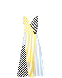 Vestito longuette a righe verticali multicolore di Anna October