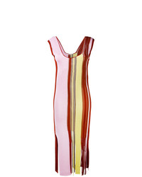 Vestito longuette a righe verticali multicolore di Marco De Vincenzo