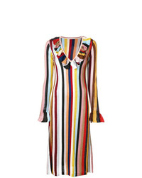 Vestito longuette a righe verticali multicolore di Marco De Vincenzo