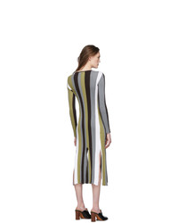 Vestito longuette a righe verticali multicolore di Loewe