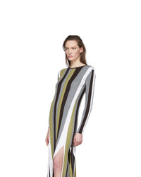 Vestito longuette a righe verticali multicolore di Loewe