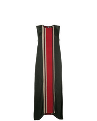 Vestito longuette a righe verticali nero di Uma Wang