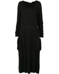 Vestito longuette di lana nero di Jil Sander