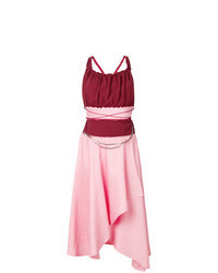 Vestito longuette di lino rosa