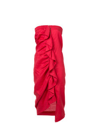 Vestito longuette di lino rosso di Vale