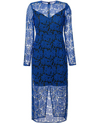 Vestito longuette di pizzo blu di Diane von Furstenberg