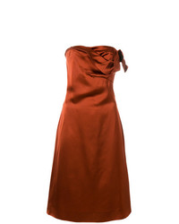 Vestito longuette di raso arancione di Versace Vintage