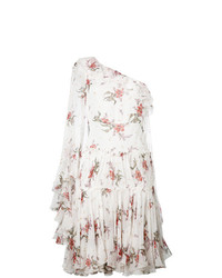 Vestito longuette di seta a fiori bianco di Giambattista Valli