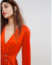 Vestito longuette di seta arancione di Warehouse