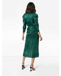Vestito longuette di seta verde scuro di Magda Butrym