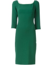 Vestito longuette di seta verde di Dolce & Gabbana