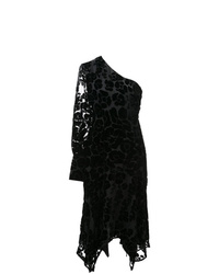 Vestito longuette di velluto a fiori nero di Josie Natori