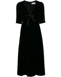 Vestito longuette di velluto nero di Saint Laurent