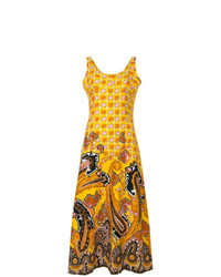 Vestito longuette geometrico giallo di William Vintage