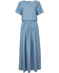 Vestito longuette in chambray azzurro di Chloé