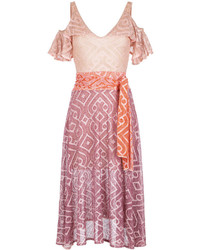Vestito longuette lavorato a maglia rosa di Cecilia Prado