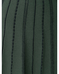 Vestito longuette lavorato a maglia verde scuro di Fendi