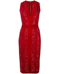 Vestito longuette leopardato rosso di Balmain
