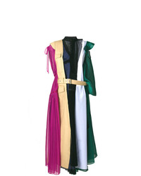 Vestito longuette patchwork multicolore di Sacai